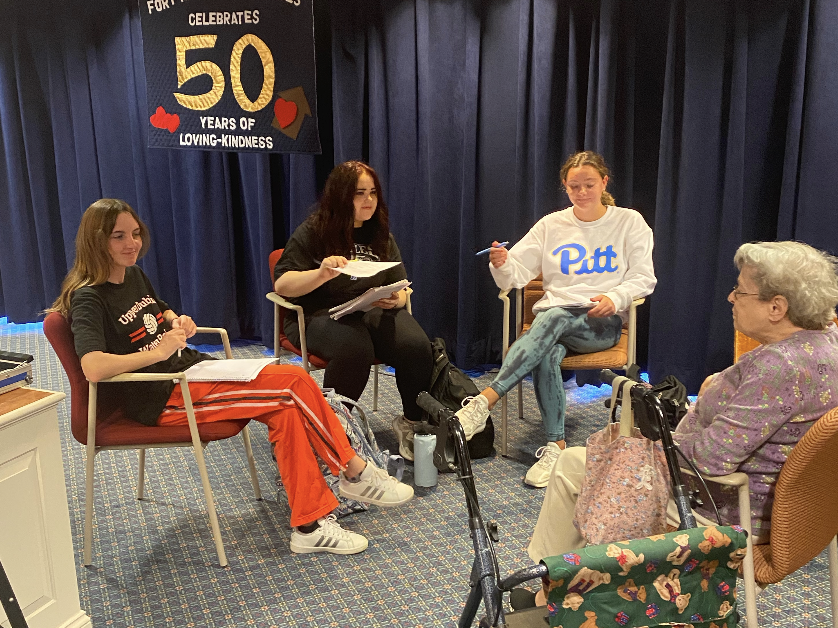 UDHSCardinals's tweet photo. Students in Ms. Kaplan's English classes visited residents at Fort Washington Estates to learn about how their life experiences were shaped by their grit and resilience.  Students will put together a book of stories for the residents! https://t.co/TM8nwid5Gx
