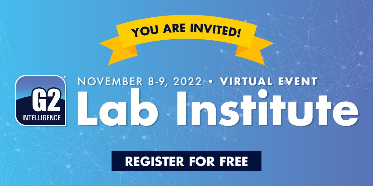 G2_Intelligence's tweet photo. There's just a few days until our Lab Institute Virtual Event! Join us for free Nov. 8-9, either live or on-demand, for 8 great presentations on a variety of topics in the diagnostic lab space: https://t.co/15O8xYozUh

#ClinicalLabs #diagnostics #Compliance #laboratories https://t.co/KFOgASaddx