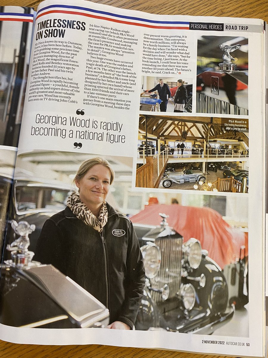 Totally overwhelmed to have seen this today in the Autocar magazine…so grateful to Steve Cropley for his kind words, always a pleasure to welcome him to P &amp; A Wood 😊

#autocar #stevecropley #drivenbygw #pandawood #pawood