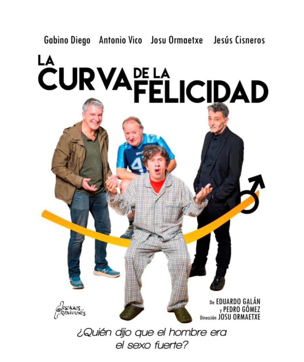 No os perdáis esta comedia protagonizada por  <a href="/gabinodiego/">Gabino Diego</a>, Antonio Vico, Josu Ormaetxe y Jesús Cisneros que llagará  el próximo 12 de noviembre al <a href="/TeatroElEspinar/">Teatro El Espinar</a> LA CURVA DE LA FELICIDAD.
¡Os esperamos!  
🎟entradaselespinar.es