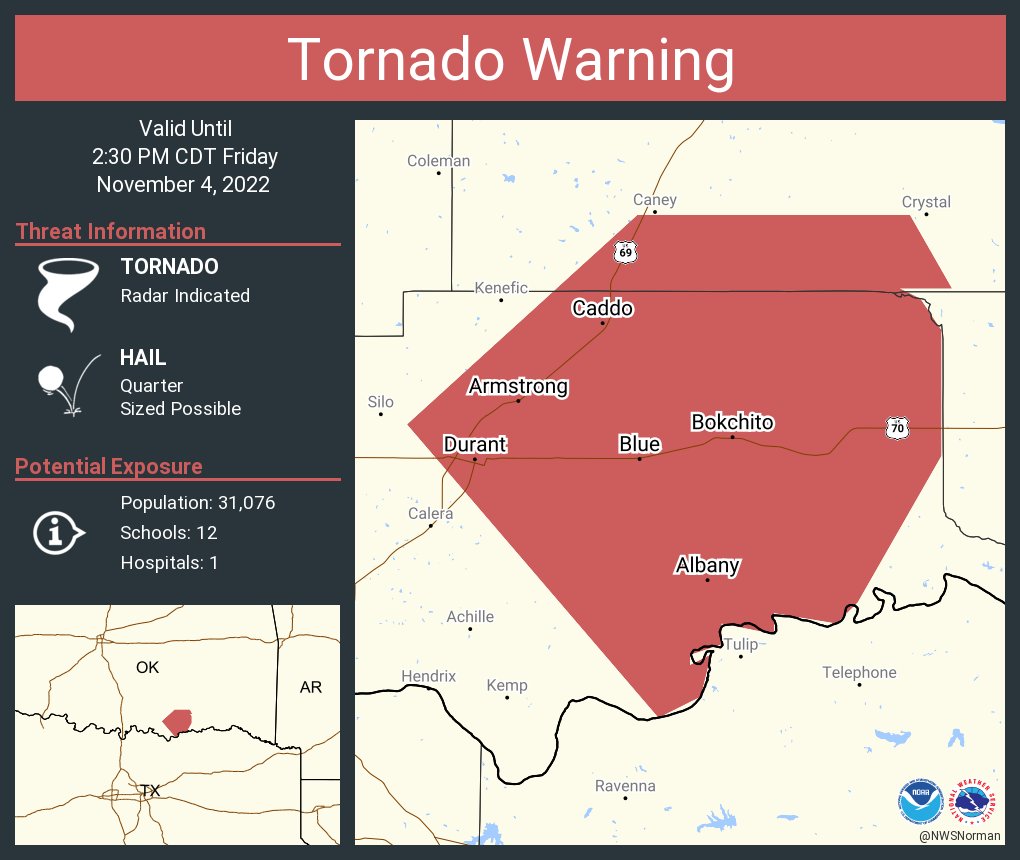 NWS Tornado on Twitter "Tornado Warning including Durant OK, Caddo OK