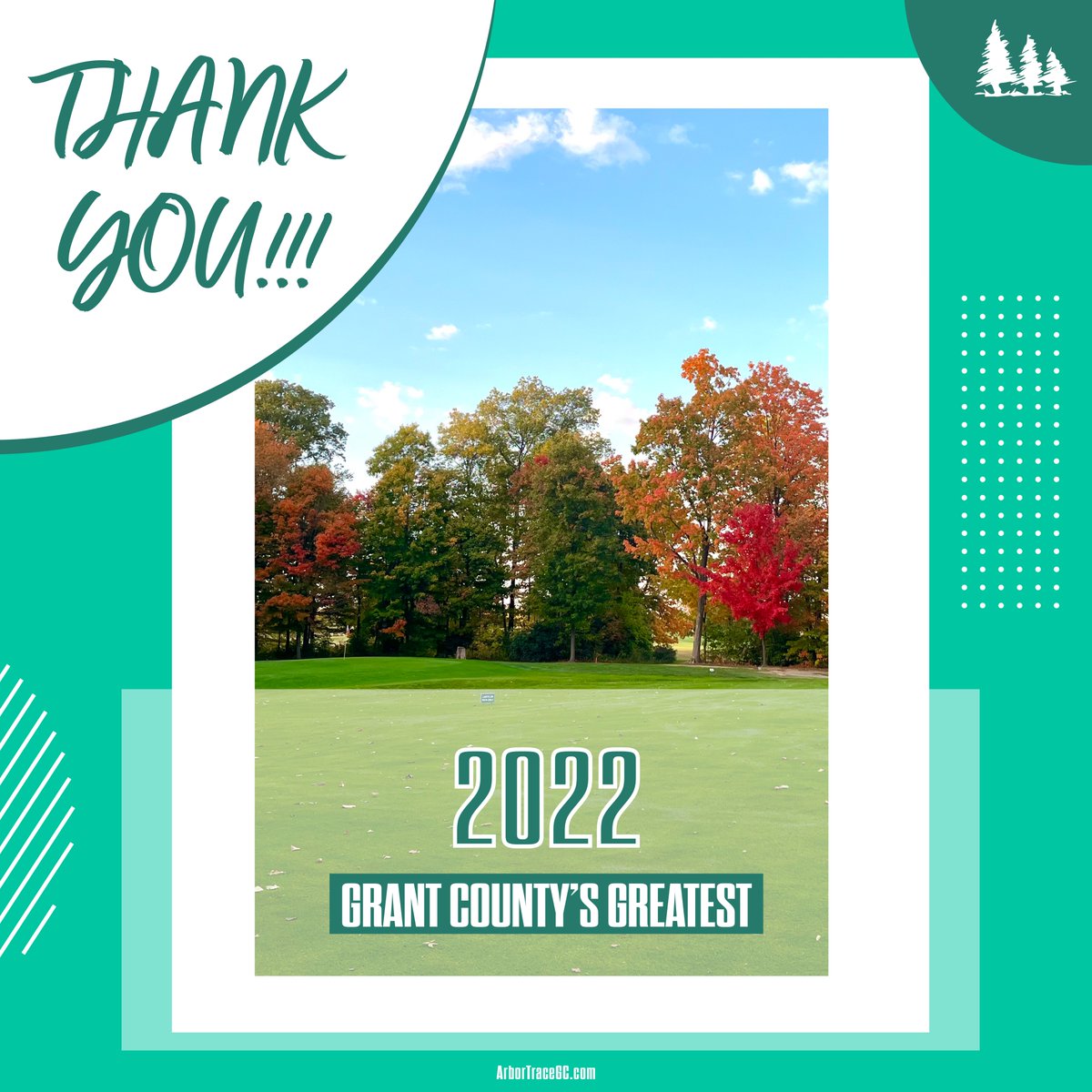 arbortrace's tweet photo. Want to say a big "Thank You" to all those who voted for Arbor Trace Golf Club to be 'Grant County's Greatest' golf course for the 3rd year in a row!
Thankfully mother nature is providing great weather for some late fall golf - get out and #PlayARound while you still can! https://t.co/KaVxWzrWZ8
