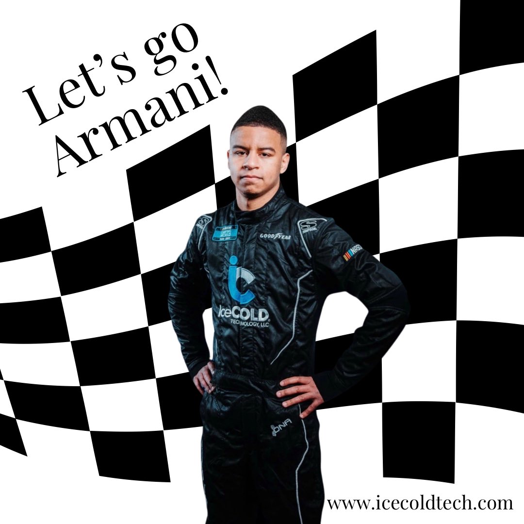 iceCOLDtech's tweet photo. We’re on @TeamArmaniRacin here at IceCOLD Technology! We wish him luck and speed in his race today! #NASCAR #cleanenergy #sustainability #energyefficiency #carbonemissions #carbonfootprint #energy #climatechange #netzero #greentech #energymanagement #facilitiesmanagement #ESCO https://t.co/zf7z9Ev7z6
