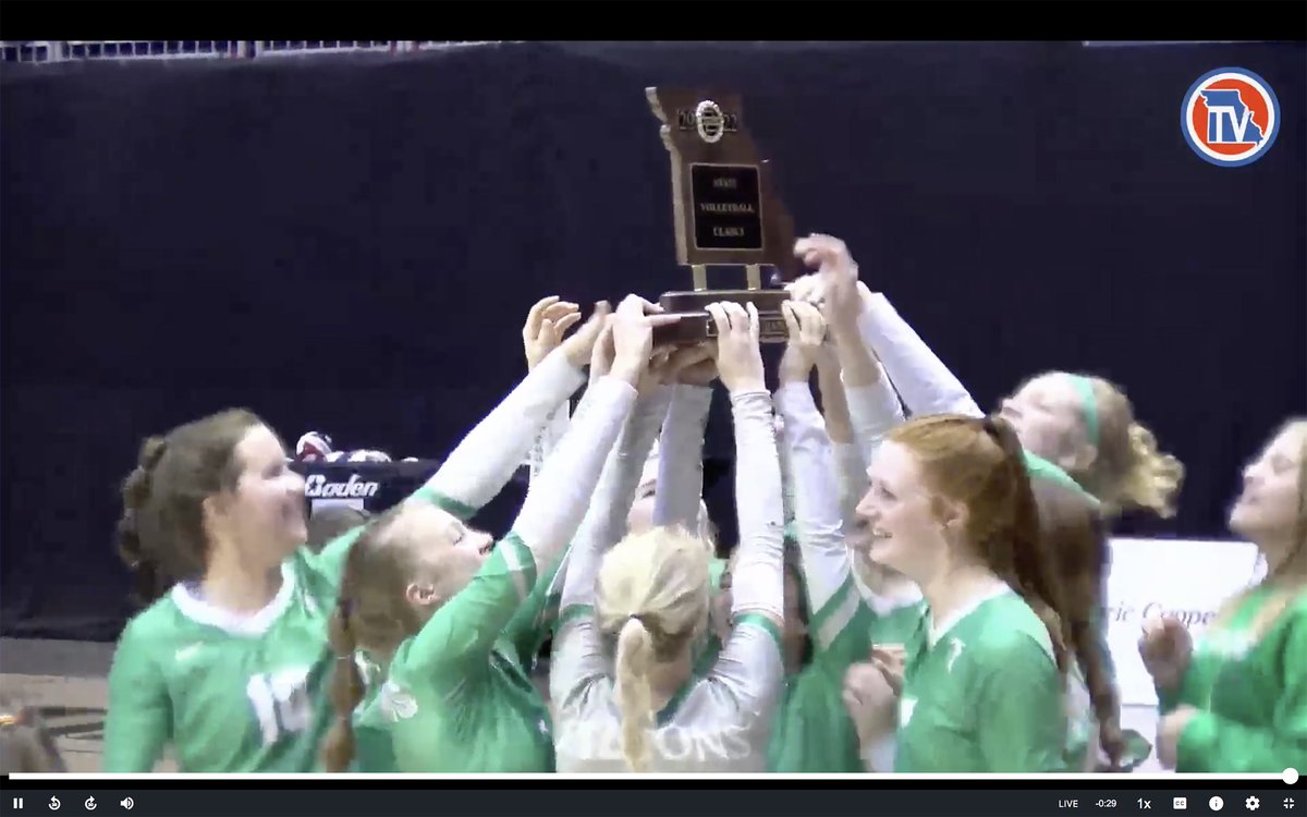 After going more than a decade without winning a district title, @BlairOaksVB has now won back-to-back Class 3 state championships, becoming the first to do so since Advance (Class 1) and Hermann (Class 2) won consecutive titles in 2018-19. #mopreps