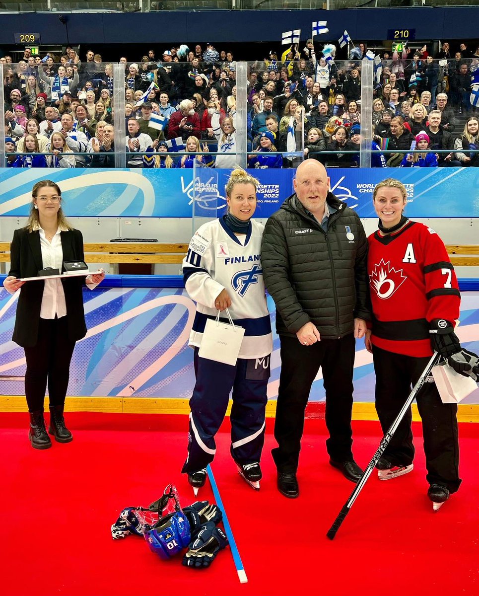The first World Championships final between Team Canada and Team Finland ended with a 2-8 victory for Team Finland! 

MVP's 
#7 Jenny Snowdon Team Canada
#10 Anne Pohjola Team Finland

On Sunday is the decisive final!

#WorldRingette <a href="/irfringette/">International Ringette Federation</a> <a href="/ringettecanada/">Ringette Canada</a> <a href="/ringettefinland/">Ringette Finland</a>