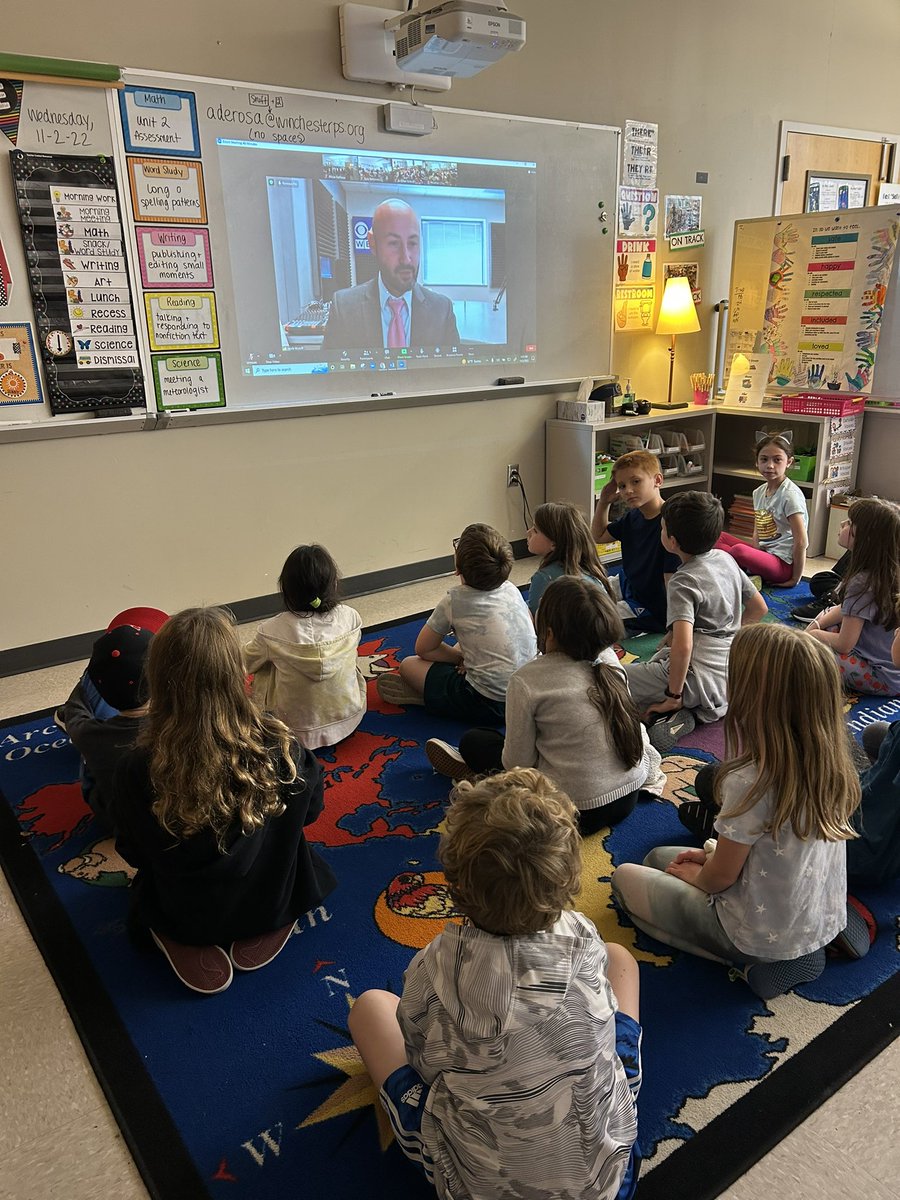 Thank you <a href="/4cast4you/">Jacob Wycoff</a> for speaking with our 3rd graders about meteorology this week! They were so engaged and excited to meet a TV celebrity☺️