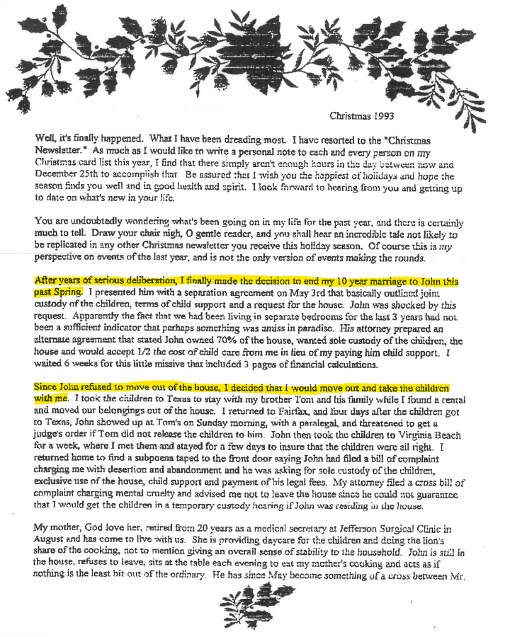 JJ1123042's tweet photo. @notlarrysabato @SangYi IN CASE YOU MISSED IT: @csread announces divorce in annual Christmas Card to friends and family. Classy! https://t.co/ZFGVGFKMKq