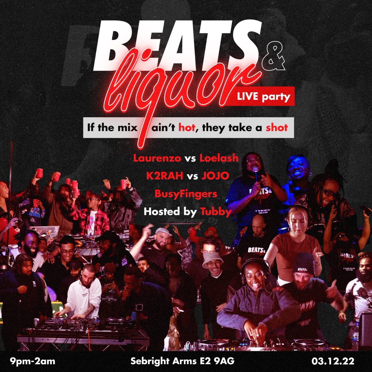L.A.B Collective (@lab_collective) on Twitter photo We’re back!
Super excited to announce another Beat & Liquor party!!
Dec 3rd don’t miss it
Tickets:tinyurl.com/3xu8nbpz
Location: <a href="/sebrightarms/">Sebright Arms</a>
#beats&liquor #London #party #djs #beatmaker #hackney We’re back!
Super excited to announce another Beat & Liquor party!!
Dec 3rd don’t miss it
Tickets:tinyurl.com/3xu8nbpz
Location: <a href="/sebrightarms/">Sebright Arms</a>
#beats&liquor #London #party #djs #beatmaker #hackney