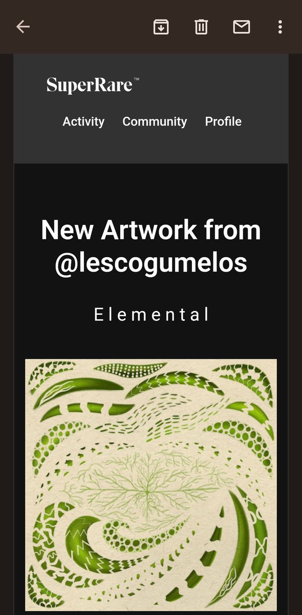 Congrats <a href="/lesCogumelos/">lesCogumelos 🍄</a> ! What a great surprise to receive this email from <a href="/SuperRare/">SuperRare</a>