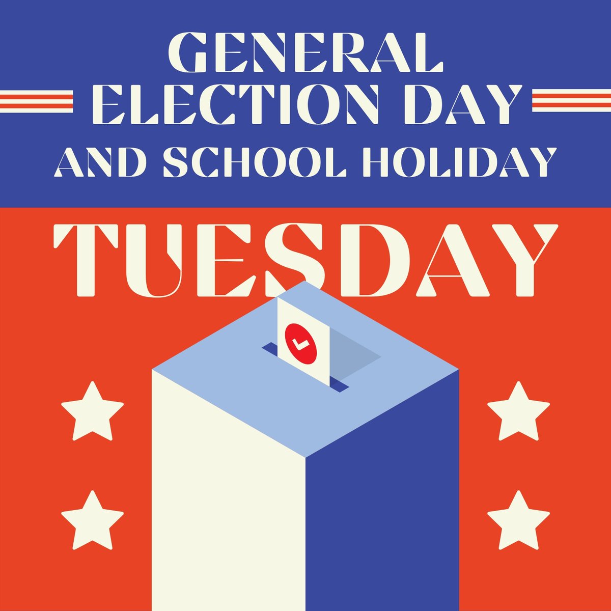 #ElectionDay is this coming Tuesday, Nov. 8. Make your voting plan today! This will be a school holiday for students and staff.