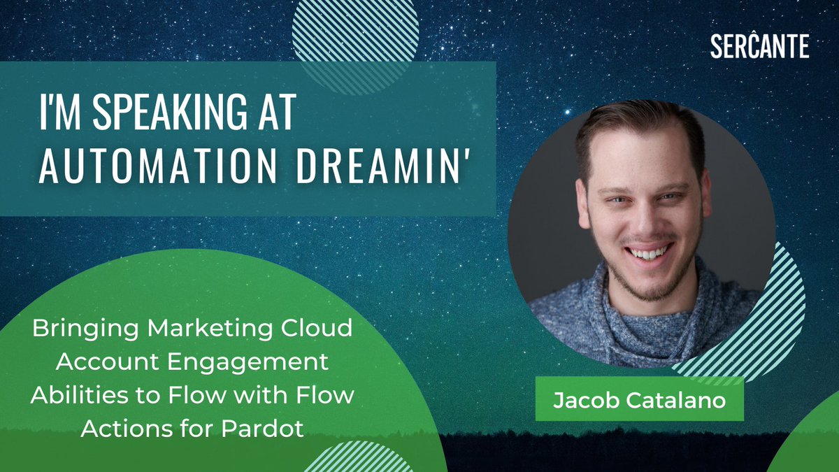 It's almost #AutomationDreamin time!

Jacob Catalano is presenting "Bringing Marketing Cloud Account Engagement Abilities to Flow with Flow Actions for #Pardot" there virtually on November 11th.

Click the link to sign up. bit.ly/3TWMvRg

#sfdc