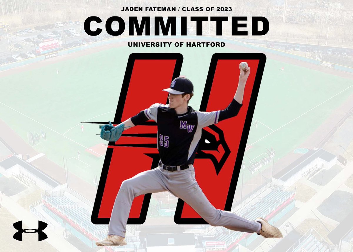 jaden_fateman's tweet photo. I’m proud and excited to announce that I have committed to the University  of Hartford. Thank you to my coaches, friends, and family who have helped me get to this point. Let’s go Hawks!🦅🔴⚫️
@tj_ward3 @HartfordBASE @MWBaseball_ @NEPridebaseball https://t.co/c0dWOLXQJQ