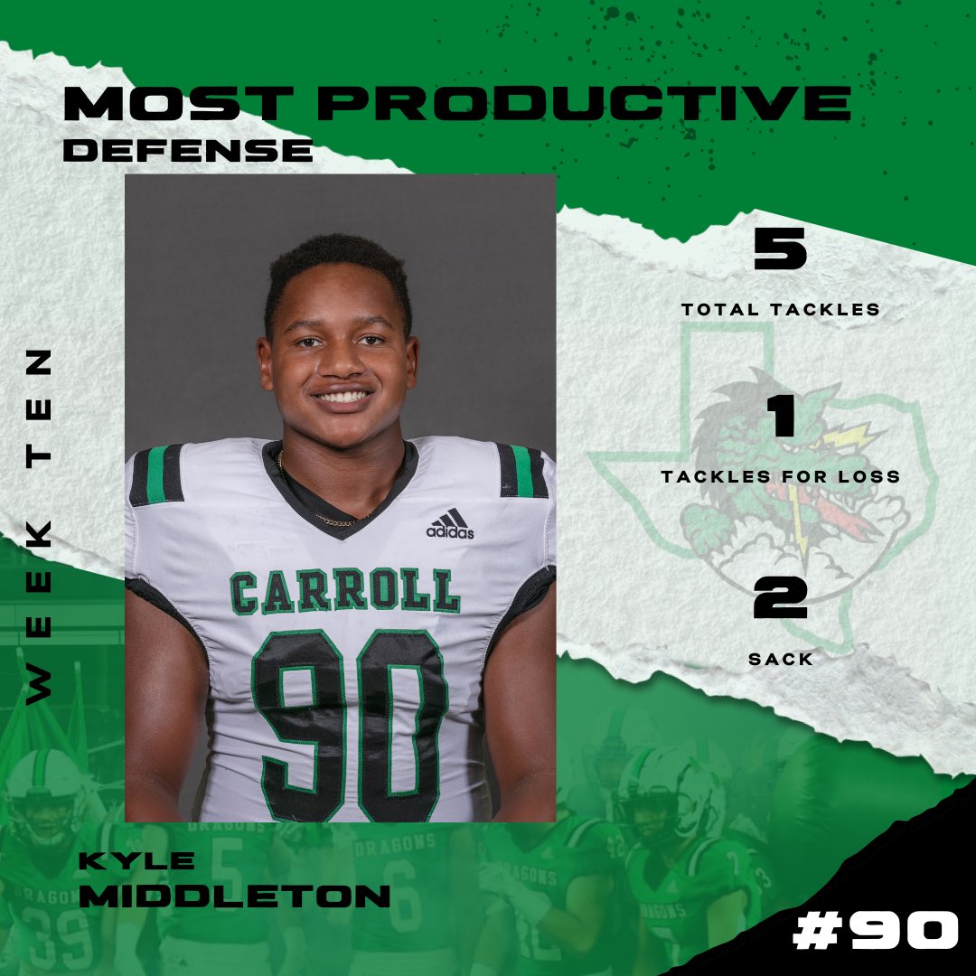 CarrollDragonFB's tweet image. Most Productive against Fossil Ridge to close out the regular season! On to the Playoffs! Great Job! #ProtectTheTradition