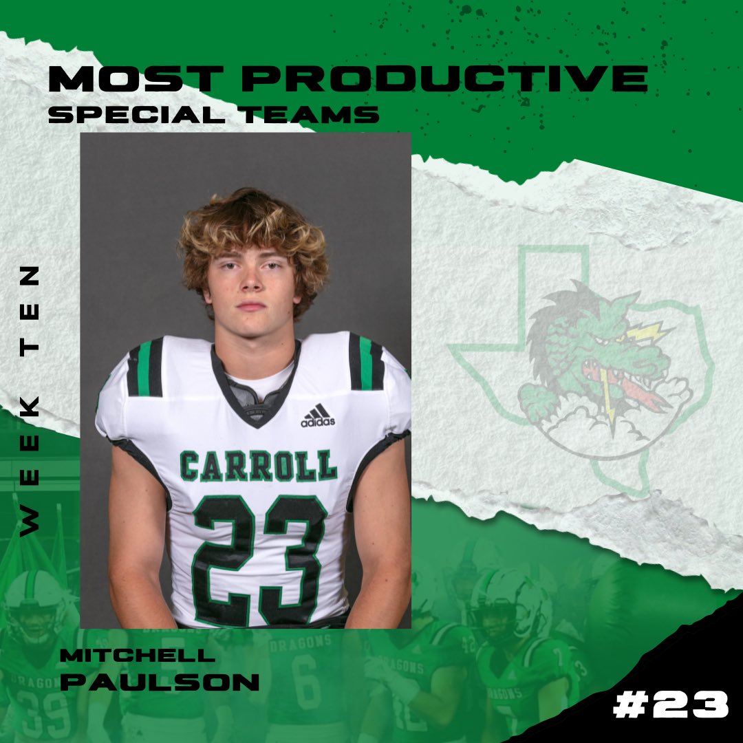CarrollDragonFB's tweet image. Most Productive against Fossil Ridge to close out the regular season! On to the Playoffs! Great Job! #ProtectTheTradition