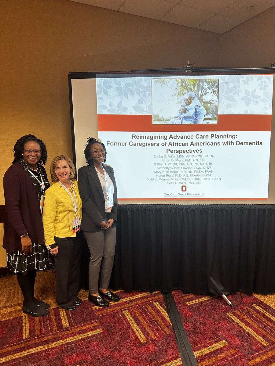 KOMossPhD_RN's tweet photo. Congratulations our @osunursing PhD nursing student advisee Emika Miller on an excellent podium presentation on advance care planning among African American dementia dementia family caregivers @geronsociety. Can’t wait to see what’s next! @mbhapp #FamCareLab https://t.co/kOxgdddkyg