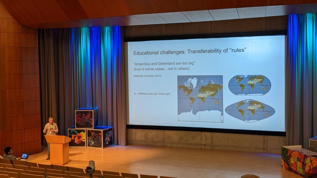 ProjectionWizz's tweet image. Great points and cool presentation by @mapsOverlord & @Fritz_Kessler on #mapprojection cognitive aspects at #AutoCarto2022 🌎🌍🌏🌐