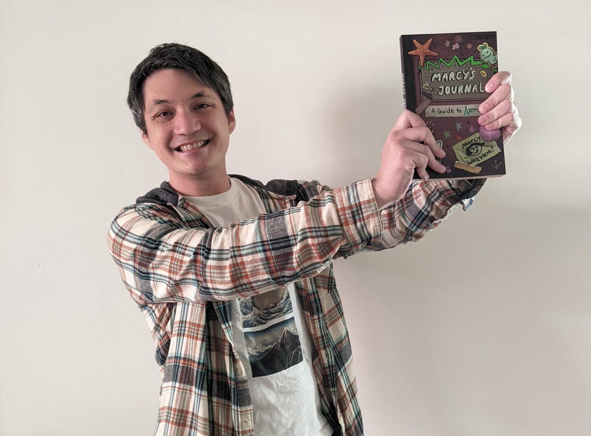 Radrappy's tweet image. MARCY'S JOURNAL IS ALMOST HERE!!! @TOKYOPOP sent me samples of the softcover edition and it turned out better than I could have hoped. Holding a piece of physical media just hits different 😭!! The book comes out Dec 6 - preorder here: tinyurl.com/4rx4tnv7