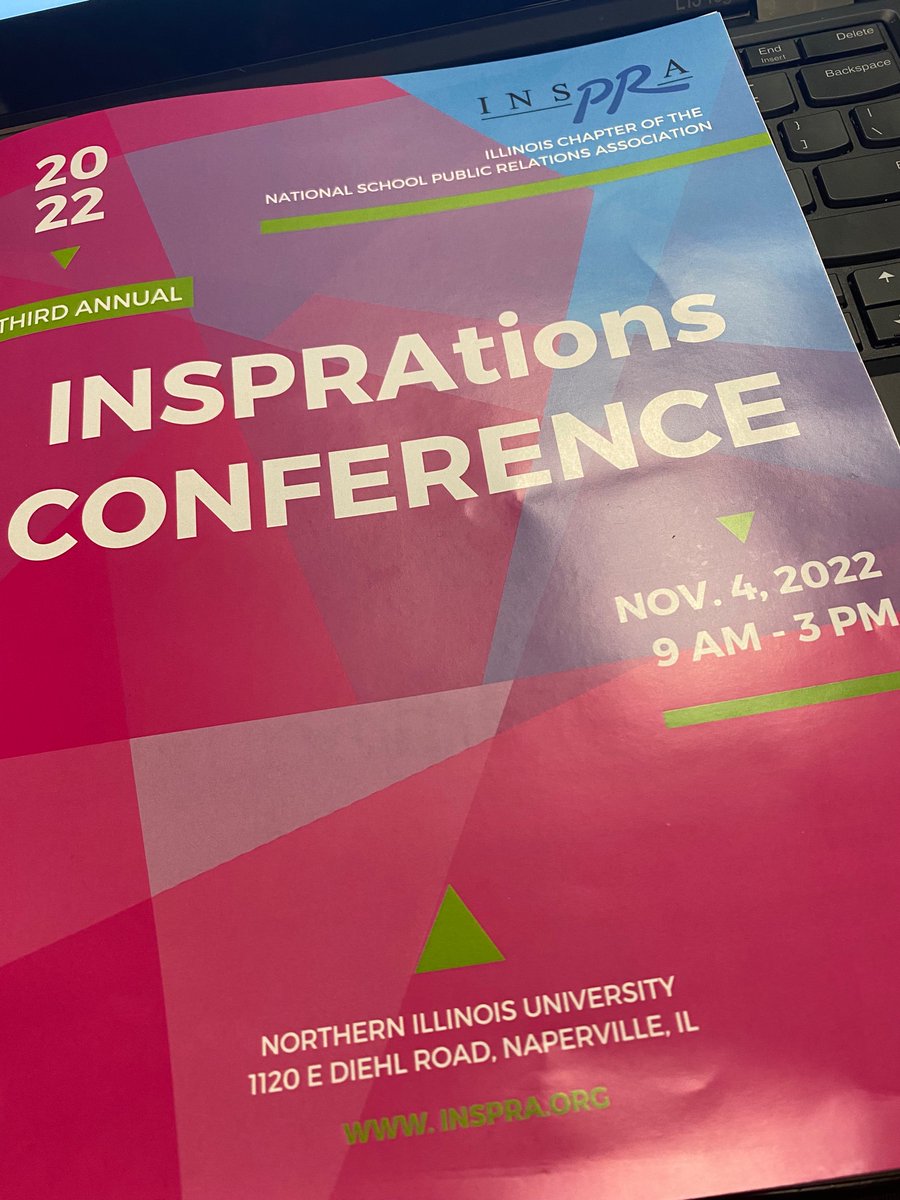 LindseyDiehl's tweet photo. Learning more about #schoolPR stakeholder research, video campaigns, safety communications, and so much more. Thankful for #INSPRA and the INSPRAtions Conference 2022. https://t.co/KK4DDDOamM