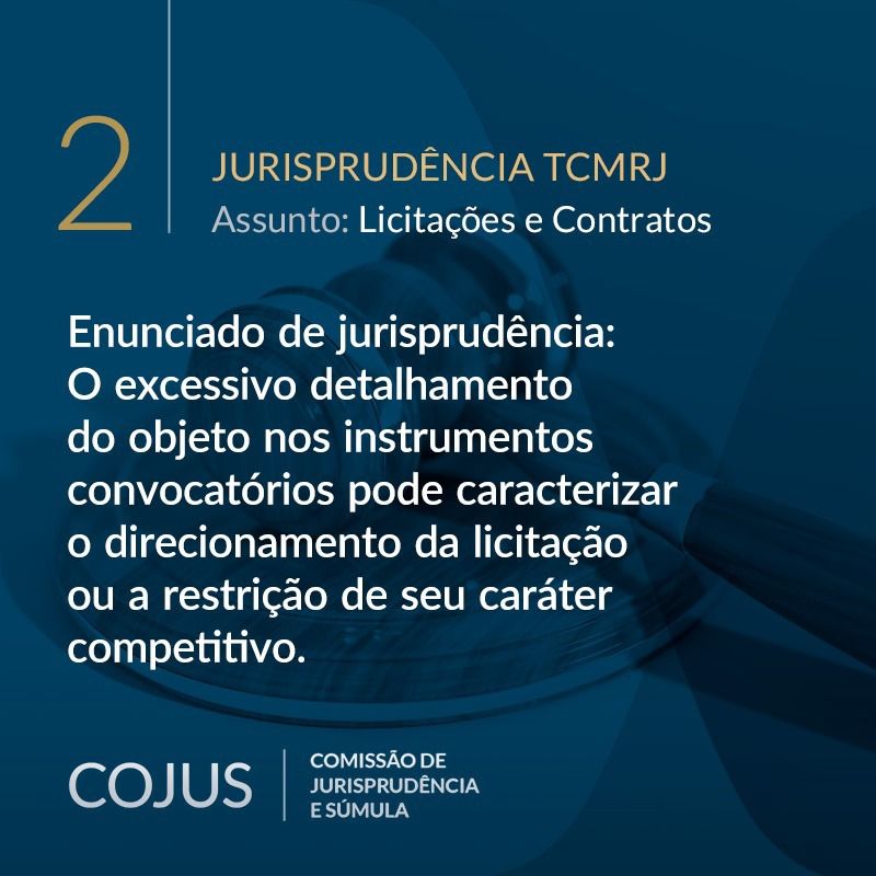 Tribunal de Contas do Município do Rio de Janeiro (@tcm_rj) on Twitter photo A Comissão de Jurisprudência e Súmula do TCMRJ aprovou novo enunciado referente a Licitações e Contratos. 
O Plenário firmou o entendimento no Voto n.º 502/2022, cuja íntegra do enunciado e do voto podem ser pesquisados no  TCMJuris, pelo link: etcm.tcm.rj.gov.br/tcmjuris/enunc… A Comissão de Jurisprudência e Súmula do TCMRJ aprovou novo enunciado referente a Licitações e Contratos. 
O Plenário firmou o entendimento no Voto n.º 502/2022, cuja íntegra do enunciado e do voto podem ser pesquisados no  TCMJuris, pelo link: etcm.tcm.rj.gov.br/tcmjuris/enunc…