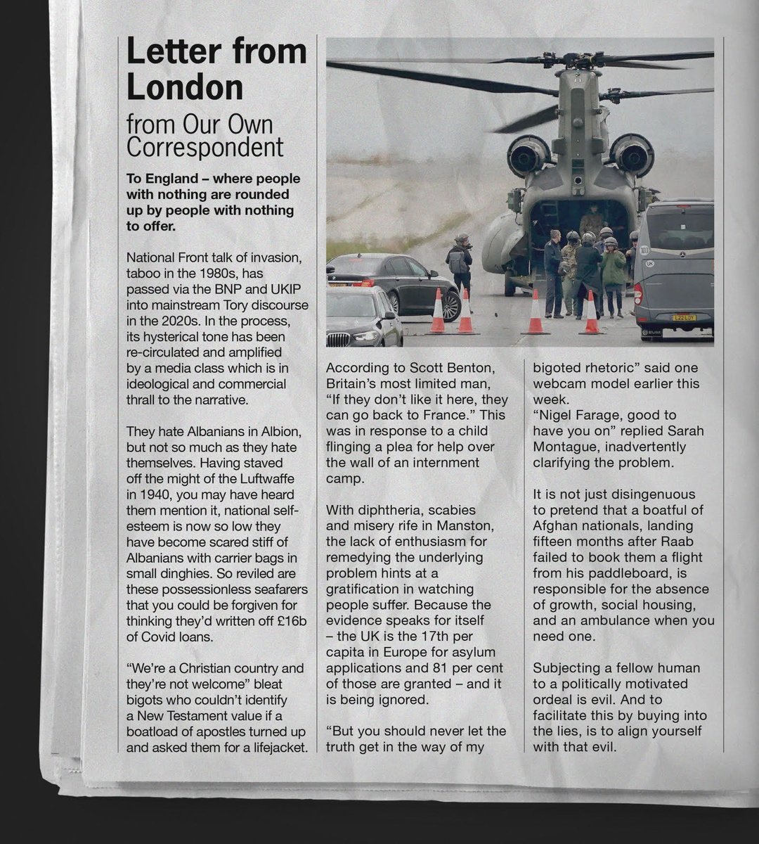 The Papua New Guinea Courier's UK correspondent discusses attitudes to Albanians in Albion.