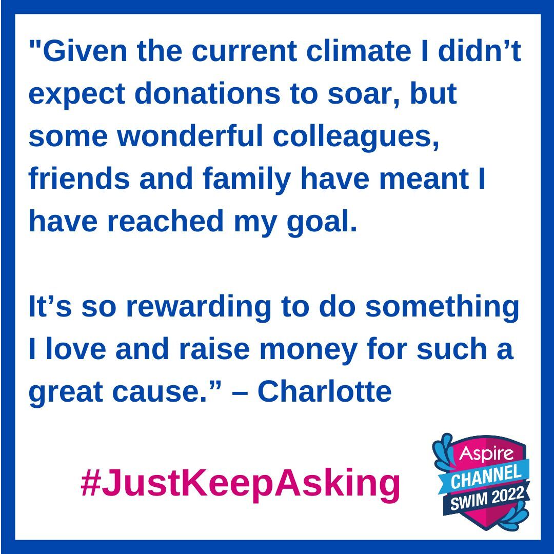 AspChannelSwim's tweet image. We know #fundraising can be tricky so we’ll be bringing you regular tips from your fellow swimmers. They all agree #JustKeepAsking!  #FundraisingFriday

Read Charlotte's story: aspirechannelswim.co.uk/blog/charlotte…