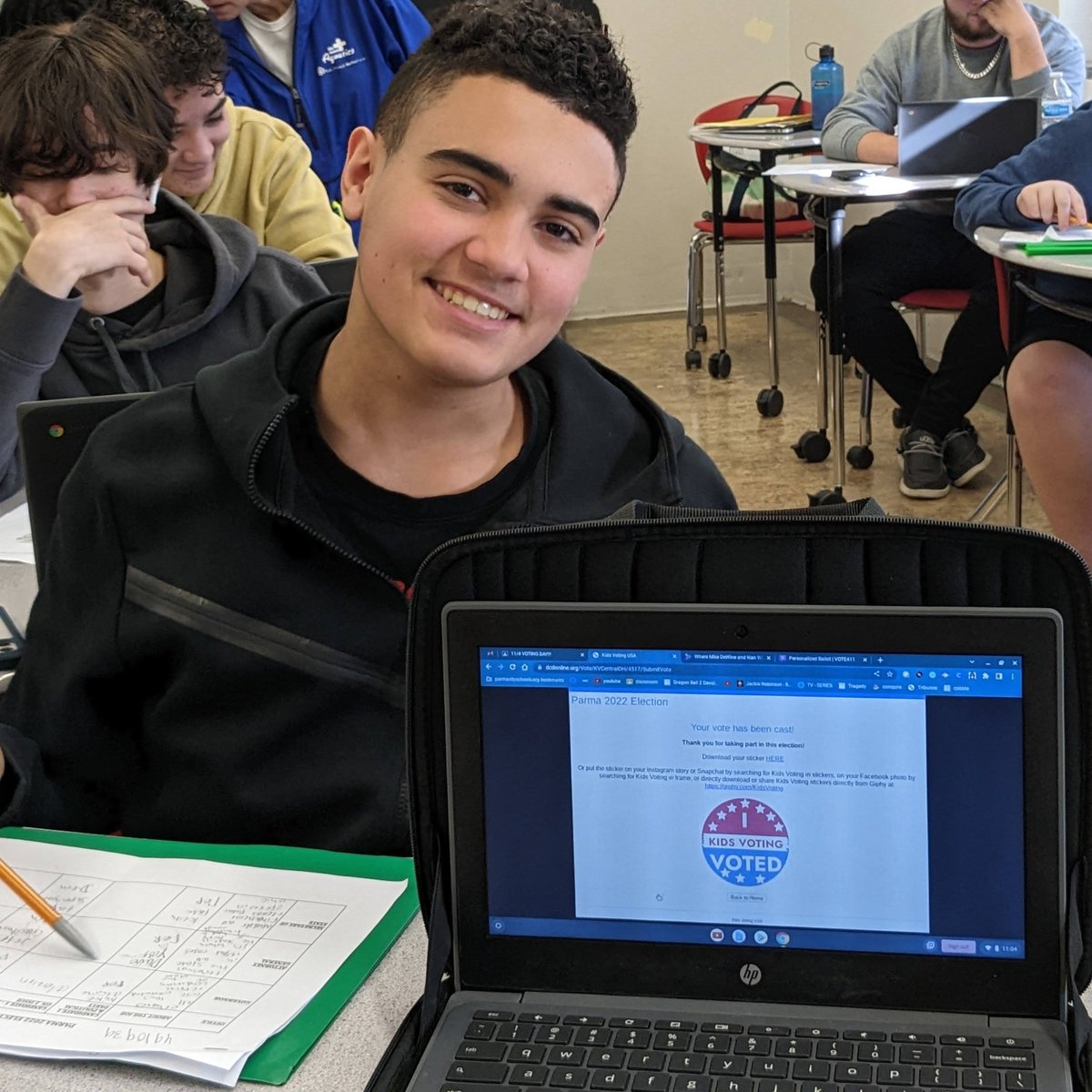 mrs_bokoch's tweet photo. Government classes voted today!!! #CivicEducation #KidsVoting2022 https://t.co/roo4tHbVs5