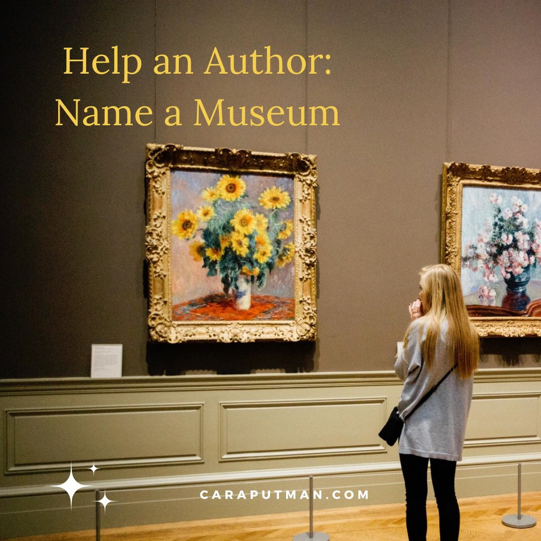 cara_putman's tweet image. I have an art 🖼 museum in my next book. What should I call it? It’s attached to a university I’m creating in a suburb of Washington DC. #helpanauthor #amwriting