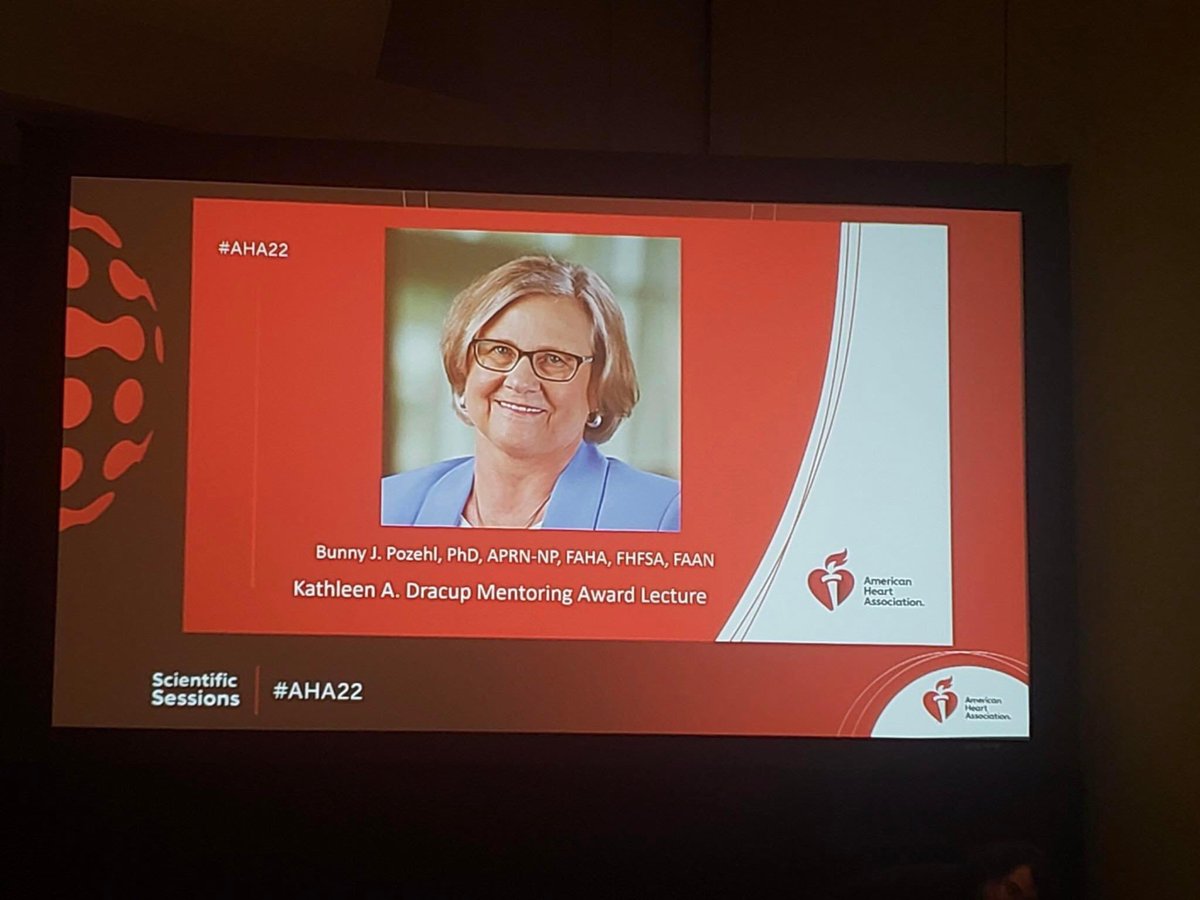 KellyofKansas's tweet photo. Honoring the impact of one of my long-term mentors, Bunny Pozehl, who received the Kathleen A. Dracup Distinguished Lecture and Exemplary Career in Mentoring Award at the American Heart Association conference. 
Congratulations, Bunny!! 
#mentorship, #AHA22 https://t.co/io6zbVfhqt