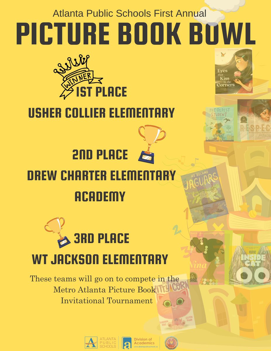 Congratulations to the first ever winners of the APS Picture Book Bowl! It is always a pleasure to provide an opportunity for readers to shine! #justread #readersareleaders 🏆 📚