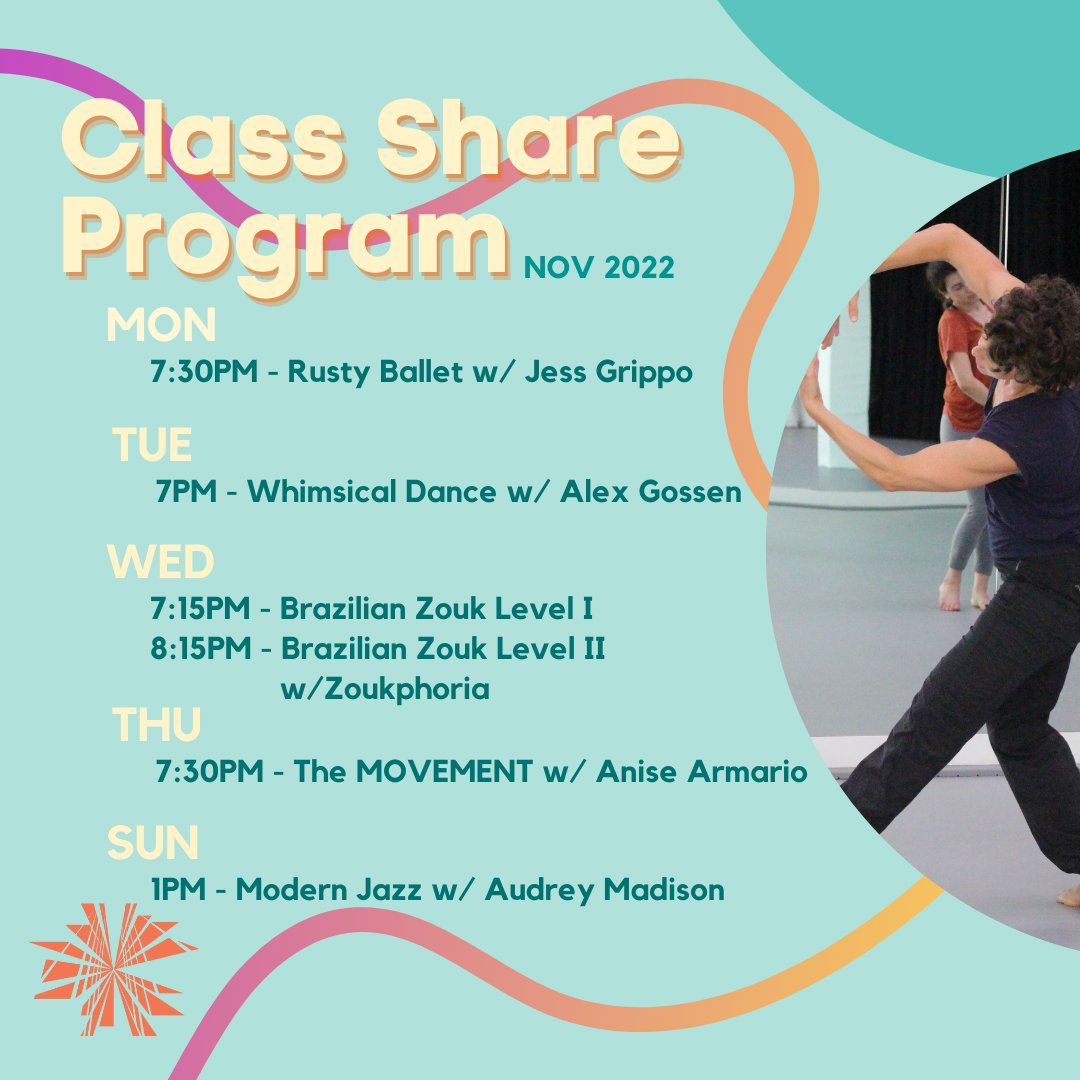 Check out this month's exciting Adult Classes! 
 
Keep your bodies warm with dance as it gets colder outside - register now at dancewave.org/adult-dance-pr…!

#DanceMakesWaves #DanceClass #DanceStudio