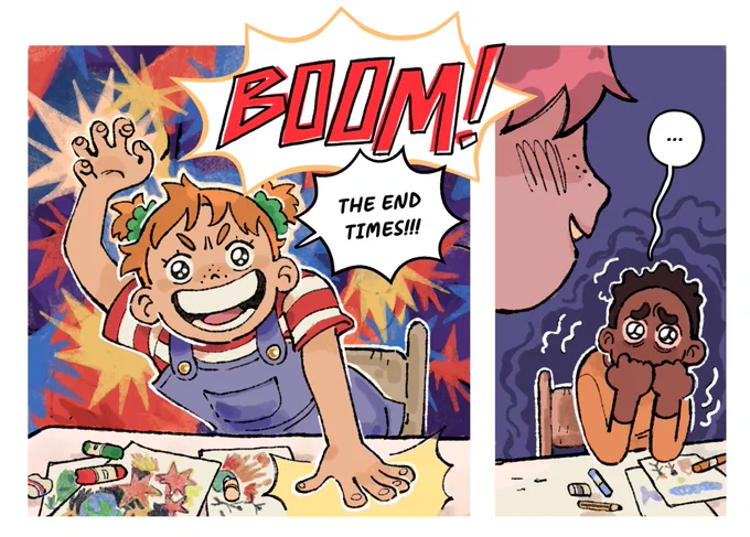 something to look forward to! THE WORLD TURNS 🌍 is a fun new short story about.... the end of the world!! it will be part of @ironcircuscomix's upcoming FAILURE TO LAUNCH anthology ✨ watch out for the crowdfunding next year! 