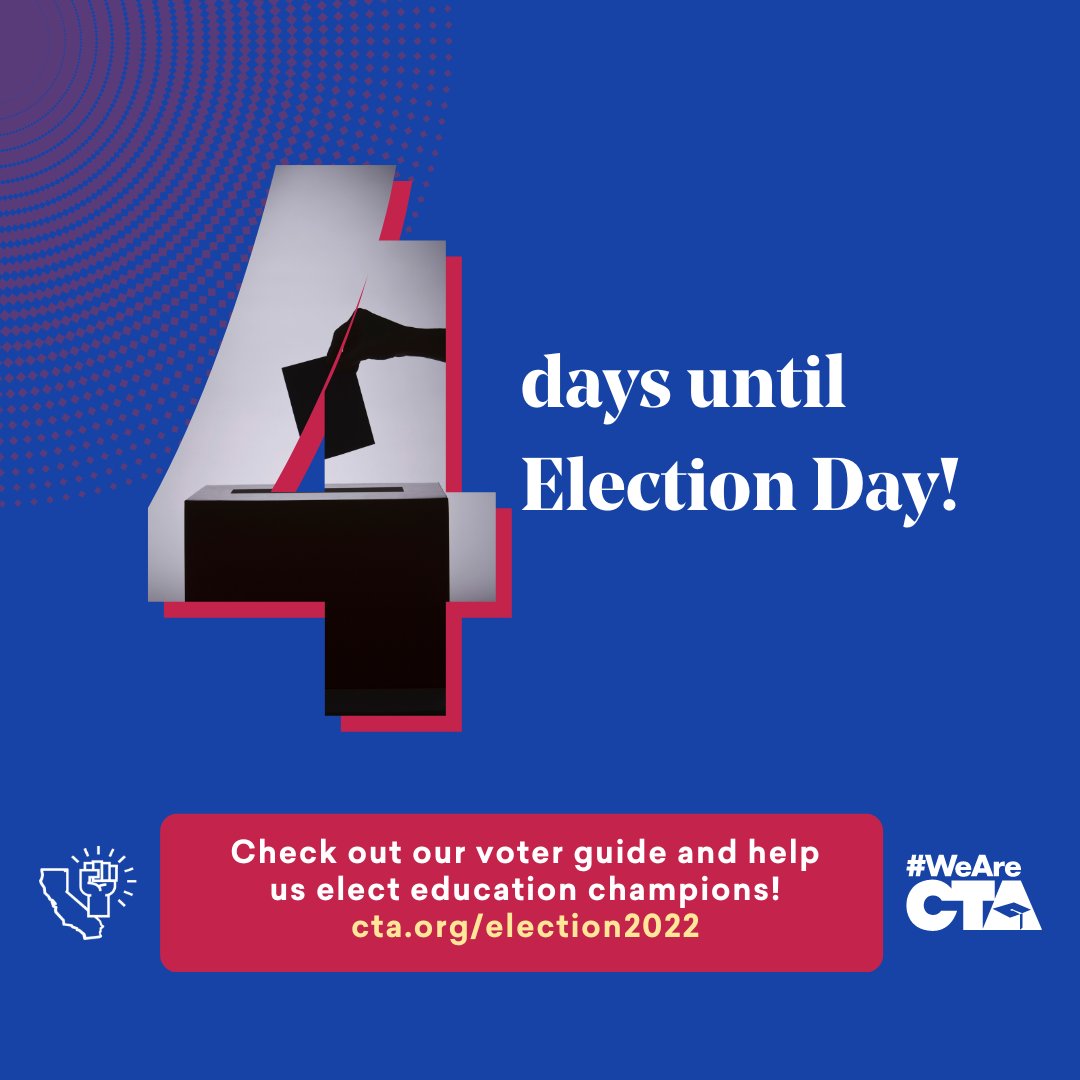 WeAreCTA's tweet photo. Public education is on the ballot!  Let’s elect lawmakers who share our values and support public education, students, our profession, and our communities. https://t.co/4pJvtBPHml #WeAreCTA #VotePublicEd https://t.co/nQGhlQIxH6