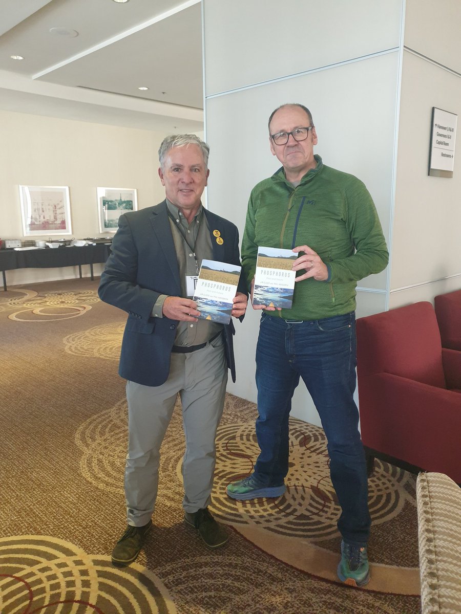ProfPHaygarth's tweet photo. It's been a great week at #Pweek22 and also marks the first time @DrLimnology and I have been together since the #phosphorus book was published 😁 https://t.co/L9zI5fnvkA