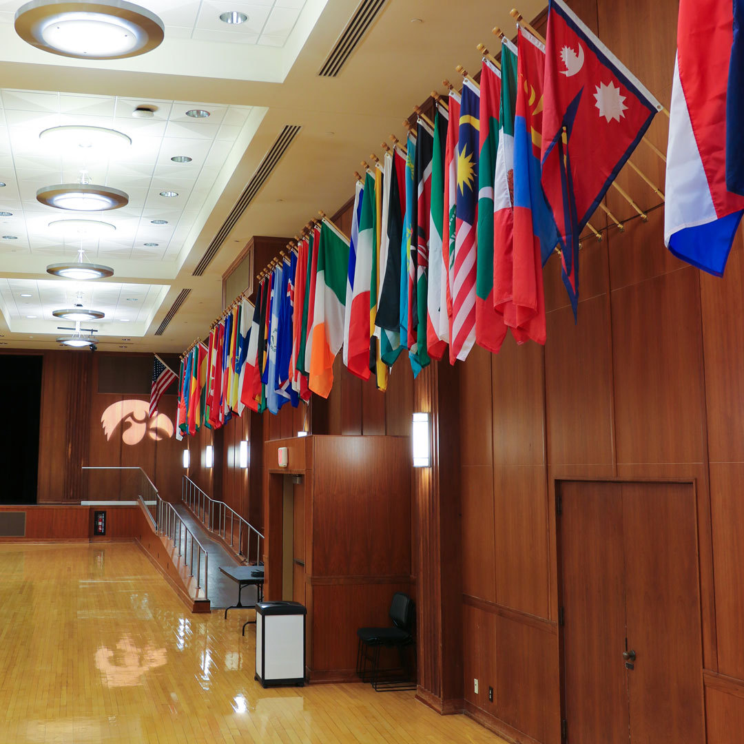 The Iowa Memorial Union is renaming Second Floor Ballroom to the International Ballroom. The dedication, open to the public, will take place on Nov. 11, 2022, from 4:30–6:00p.m. in the International Ballroom. Learn more at buff.ly/3E2Os9s.