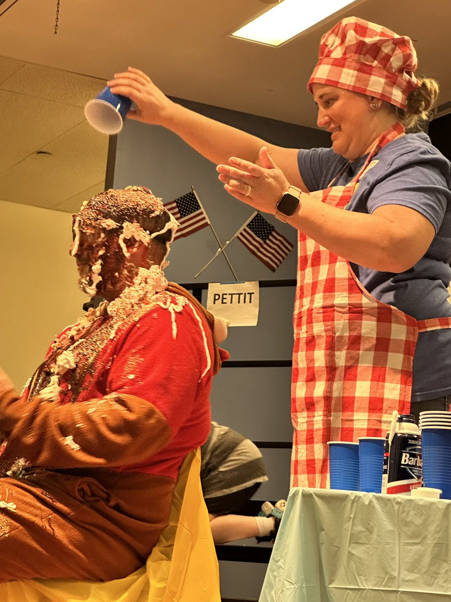 Thank you for donating to our school!! <a href="/TylerHultman/">Tyler Hultman</a> was especially happy to be turned into a human sundae! 🍨#anythingforthekids