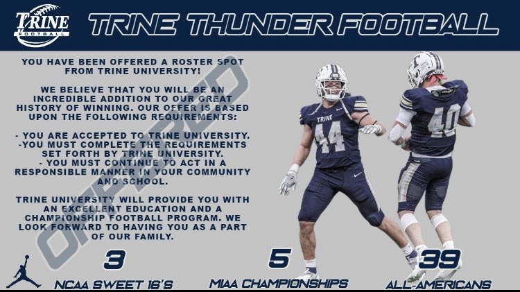 𝗥𝗶𝗰𝗮𝗿𝗱𝗼 𝗪𝗲𝗮𝘃𝗲𝗿✪ (@ricardoweaverr1) on Twitter photo #AGTG🙌 Blessed & honored to have received my first offer to play <a href="/TrineThunderFB/">Trine Thunder FB</a> <a href="/CoachAbbs/">Troy Abbs</a> <a href="/Coach_Kleats61/">Neal Simmons</a> <a href="/CountyTigers_fb/">Martin County High School Football</a> <a href="/coachrodharris/">Rodney Harris</a> <a href="/MartinCoSports/">MCHS Athletics</a> @BillVegaqb1 #AGTG🙌 Blessed & honored to have received my first offer to play <a href="/TrineThunderFB/">Trine Thunder FB</a> <a href="/CoachAbbs/">Troy Abbs</a> <a href="/Coach_Kleats61/">Neal Simmons</a> <a href="/CountyTigers_fb/">Martin County High School Football</a> <a href="/coachrodharris/">Rodney Harris</a> <a href="/MartinCoSports/">MCHS Athletics</a> @BillVegaqb1