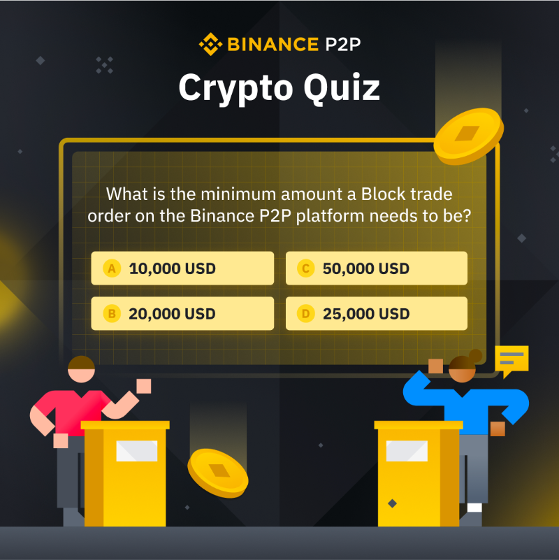 binance's tweet photo. Block trades on #Binance P2P are large trades between two parties.

But what is the minimum order amount?

Comment below 👇