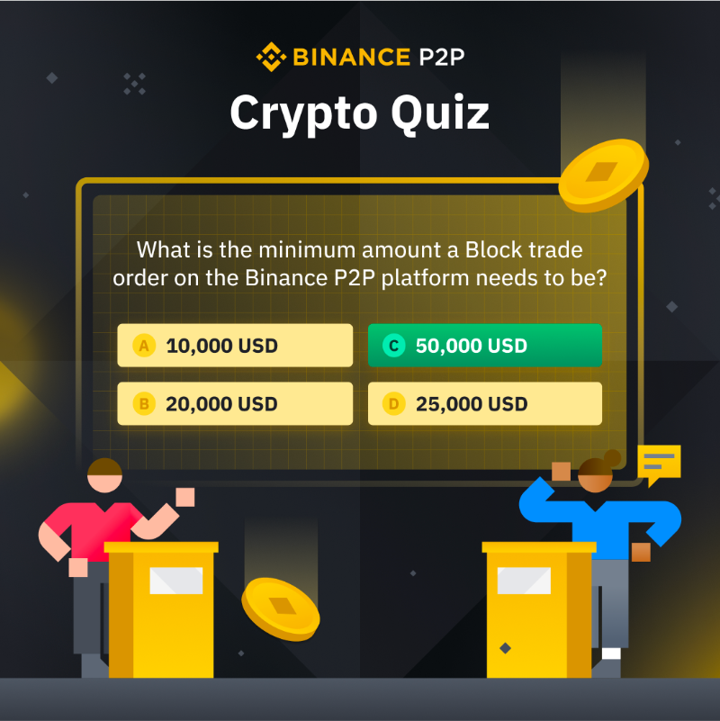 binance's tweet photo. Block trades on #Binance P2P are large trades between two parties.

But what is the minimum order amount?

Comment below 👇