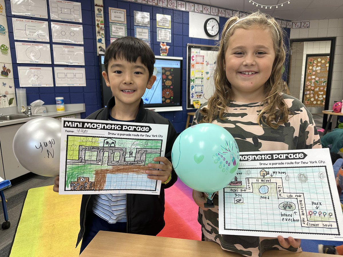 Ss worked hard designing and planning a parade route for their balloon 🎈 They also learned how magnets 🧲 work to move their balloon. #noviprode