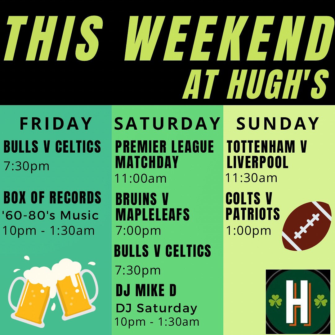 📣THIS WEEKEND AT HUGH’S!📣