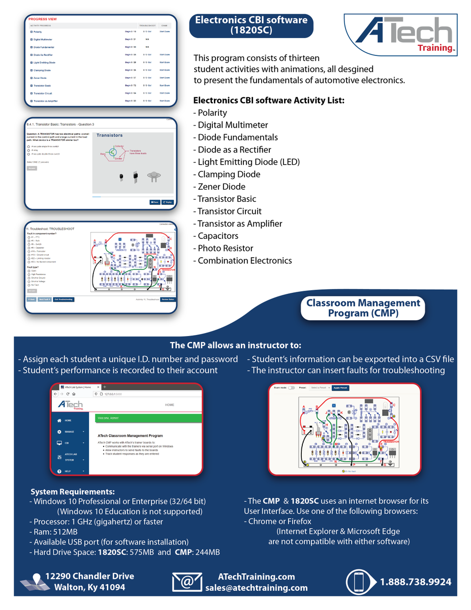 ATech_Training's tweet photo. Product Highlight❗❗❗

The Electronics Trainer 1820 provides an in-depth, hands-on study of the automotive electronics.

For more information or to place an order visit our website or contact us! https://t.co/r8oyEsP8Gn