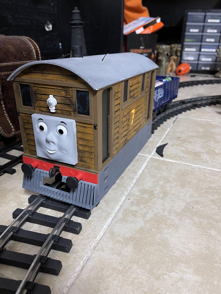 My new g scale Toby came in!!! #thomasandfriends #thomas #tobythetramengine #gscale