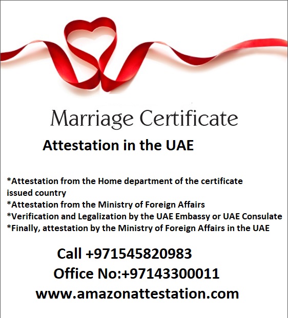 MARRIAGE CERTIFICATE ATTESTATION IN AJMAN UAE
We Will Collect Your Marriage Certificate, Attest It, and Return it To You Completed. Established in 2017. Worldwide Coverage. MOFA Included. Collection/Delivery call now +971545820983 
#attestation #marriagecertificateattestation