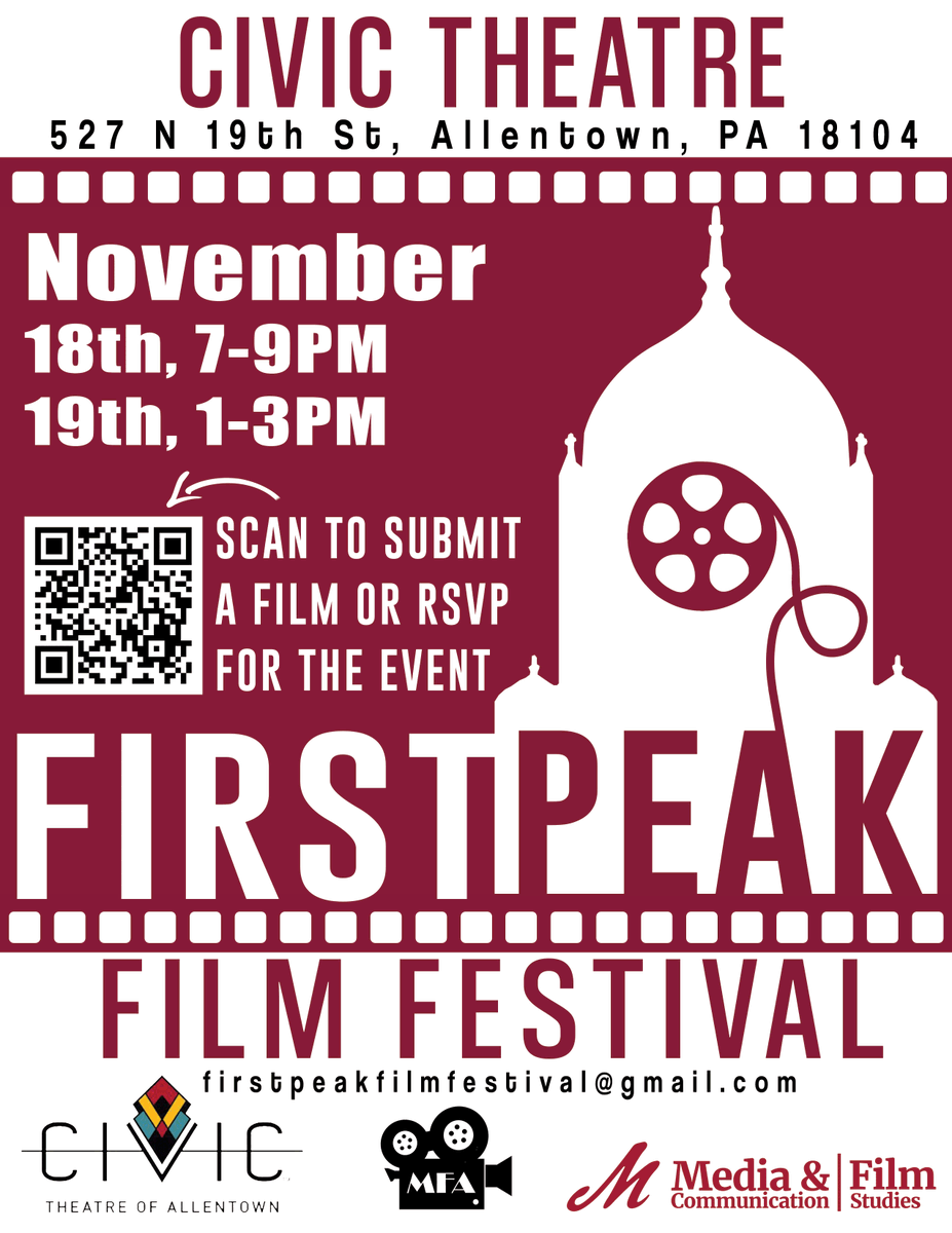 First Peak Film Festival is the department's first film festival in over a decade! Submissions for students are open until Monday, 11/7 at 11:59pm. The event is open to the public and free if reservations are made prior to November 18. Submit, RSVP, and learn more in our bio!