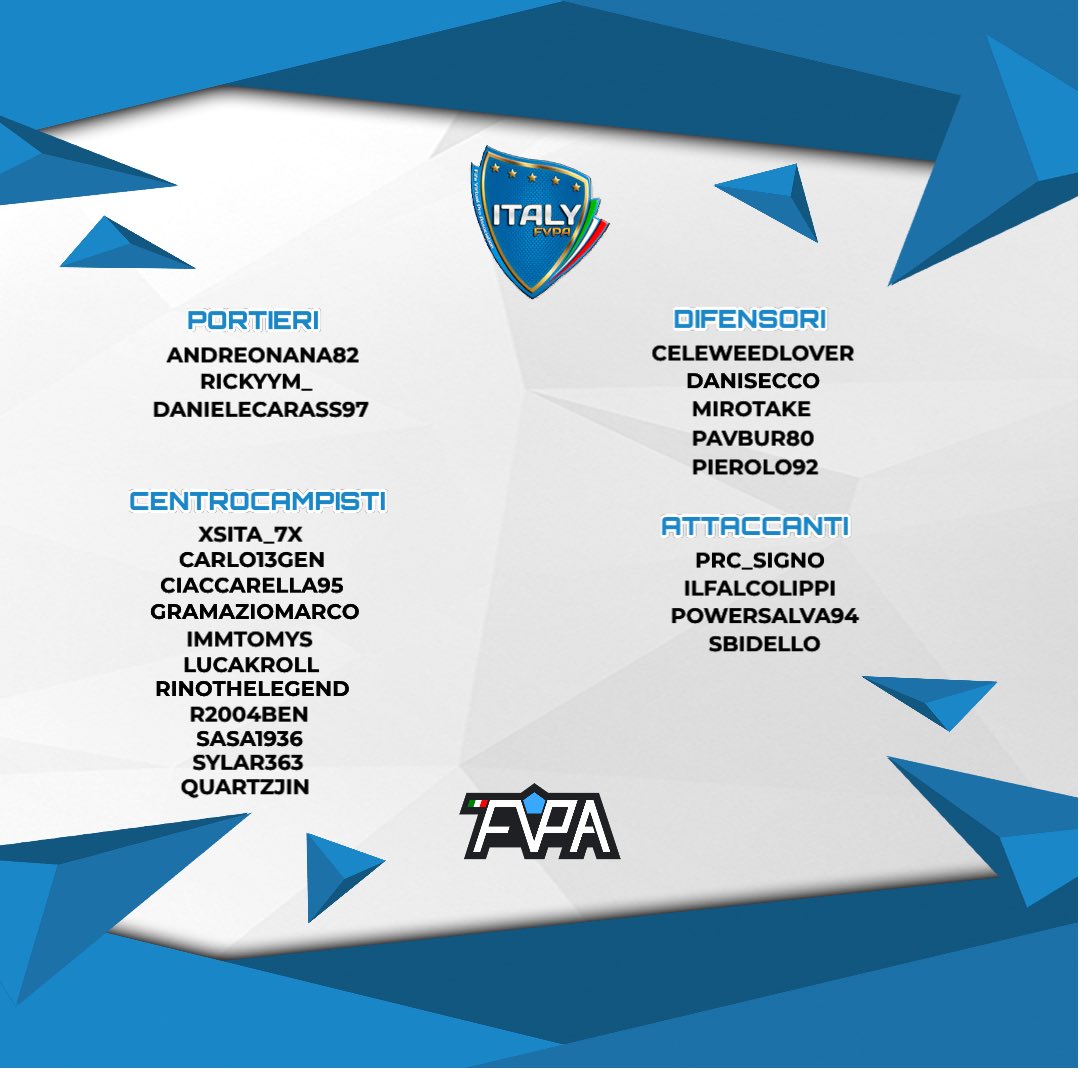 FVPA_net's tweet photo. [PS5] 🇮🇹 Ecco i convocati per il cammino della nazionale. Un grosso in bocca al lupo al capitano @signo__10 al vice @danisecco12 e a tutti i ragazzi selezionati 👥 pronti per  rappresentarci con la maglia azzurra! 🇮🇹 
#NationsLeague #IFC https://t.co/43pHsIfqoy