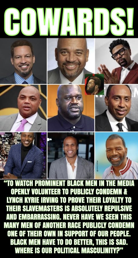 BabaKing_'s tweet photo. These uNCLE Toms have house notes and carnotes financed by the jEWS and depend on jews for a paycheck. and are perfectly fine with all white nba commissioners What do you expect?  #IStandWithKyrie #AntiBlackRacism https://t.co/MXJHZ46zK9