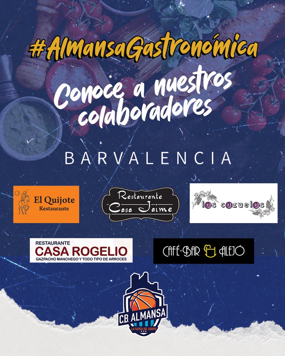 🍽 | Ya son seis los colaboradores del #CBAlmansa que forman parte de #AlmansaGastronómica. ¿Quieres que tu restaurante forme parte de nuestro grupo gastronómico de colaboradores? 

¡Ponte en contacto con nosotros!

#JuntosSomosMásFuertes #LaFuerzaDelEquipo #Almansa