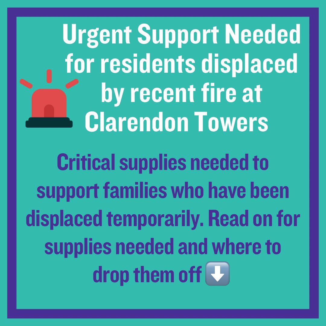 JudyForWard7's tweet photo. Last night, a fire broke out in one of the buildings at the Clarendon Hill Towers. 12 units were impacted and the families living there will be temporarily displaced for at least 2 weeks. I am working closely with the Resident Coordinator on needs ⬇️ https://t.co/0LZnQELFjx