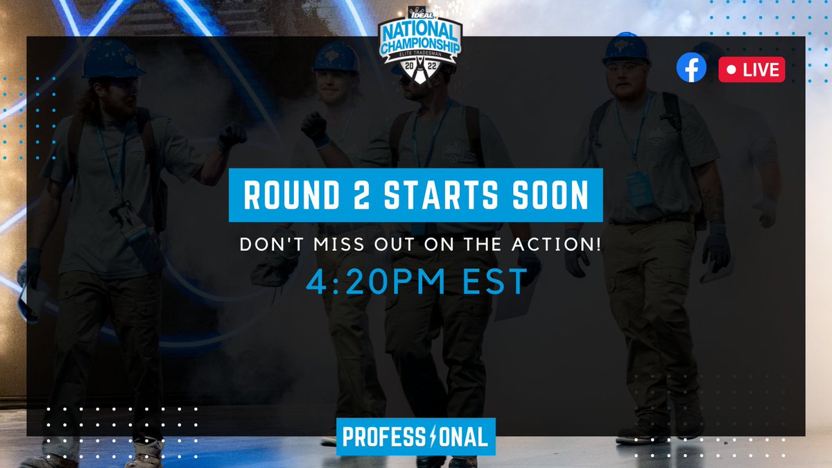 Catch all of the #live action at Round 2 of the Professional #ETCS22 competition. We are streaming the entire #IDEALNationalChampionship competition on Facebook. Tune in now: ow.ly/kjwr30ssbwY