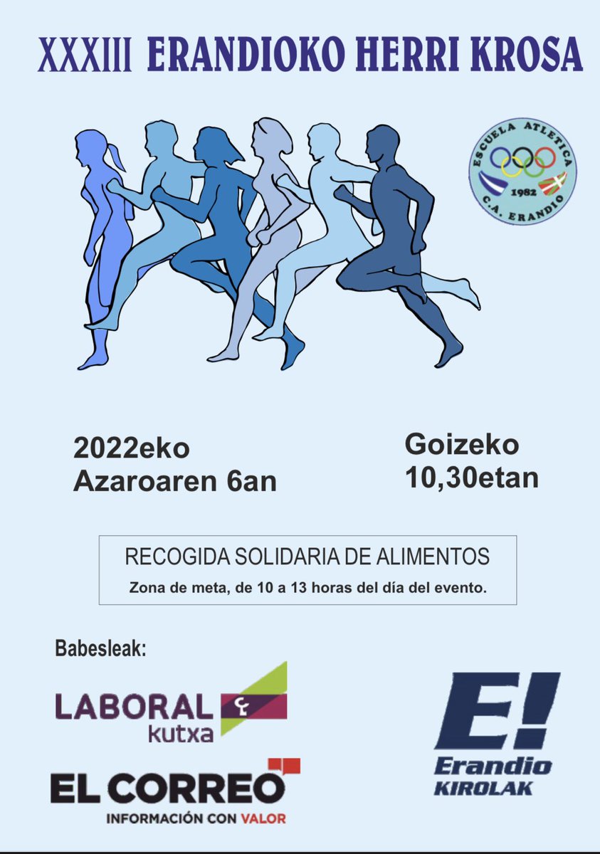 MAT_atletismo's tweet photo. El sábado, los infantiles y cadetes tendrán la primera PLP de la temporada y para rematar, estaremos en la carrera de Antxintxika desde Soraluze a Bergara. El domingo estaremos en la Herri Krossa de Erandio y recordad que también nos vamos de trail running por Jata!Te animas? https://t.co/BIX8qs4WAb